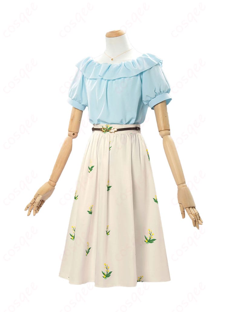 商品側面図 - 長崎そよ私服コスプレ衣装の側面。スカートとトップスのディテールが魅力的。