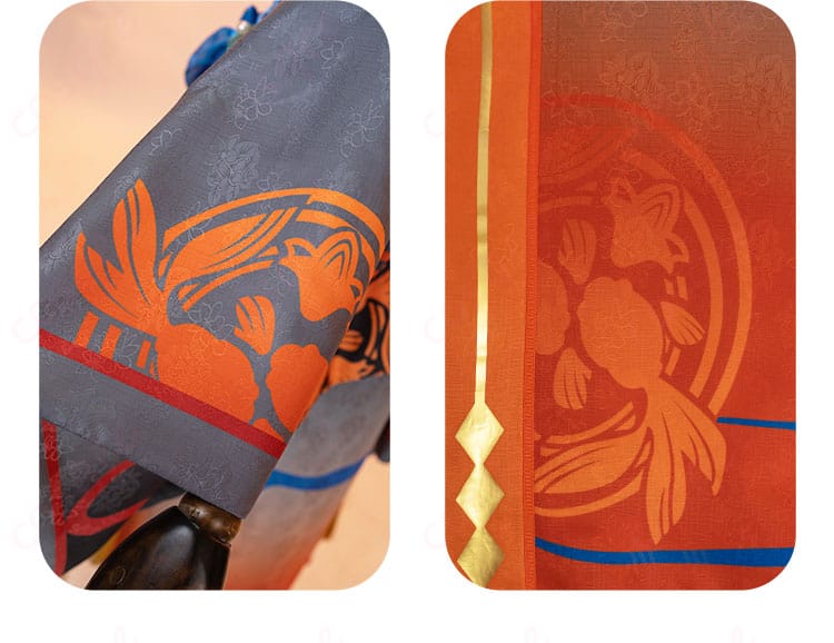 瞬祭礼衣装 衣袖の装飾と細部のディテール