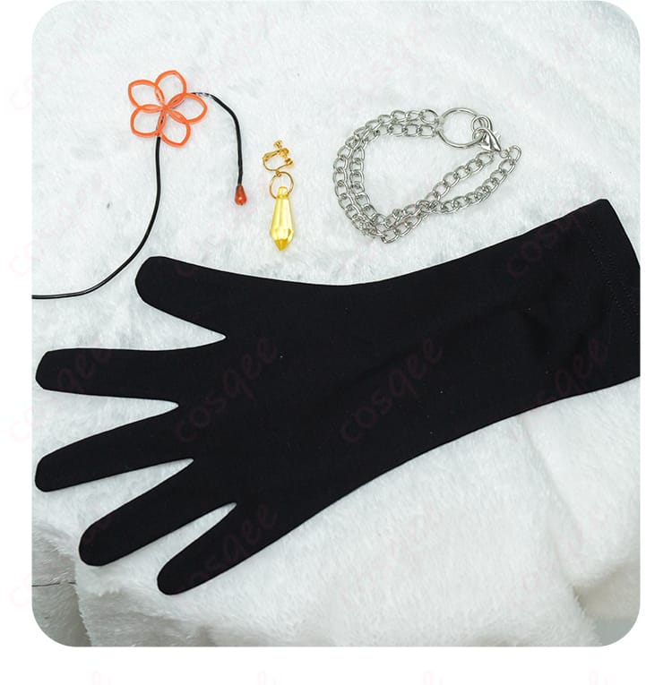 瞬祭礼衣装 手袋、ネックレス、イヤリングの装飾ディテール