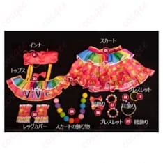 アイカツ！ 夏樹みくる コスプレ衣装 ビビッドカラーで映えるステージ映えセット - 4枚目の画像（サムネイル）