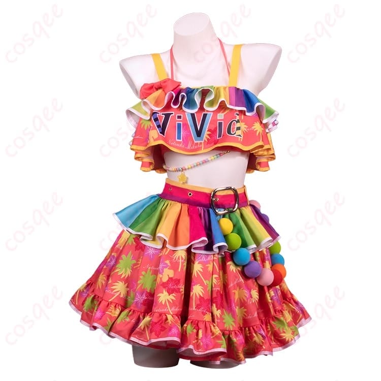 アイカツ！ 夏樹みくる コスプレ衣装 ビビッドカラーで映えるステージ映えセット - 1枚目の画像