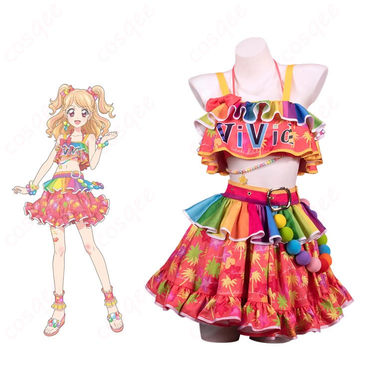 アイカツオンパレード! 夏樹みくる コスプレ衣装 役柄再現の詳細な衣装、キャラクターとともに完全に一致