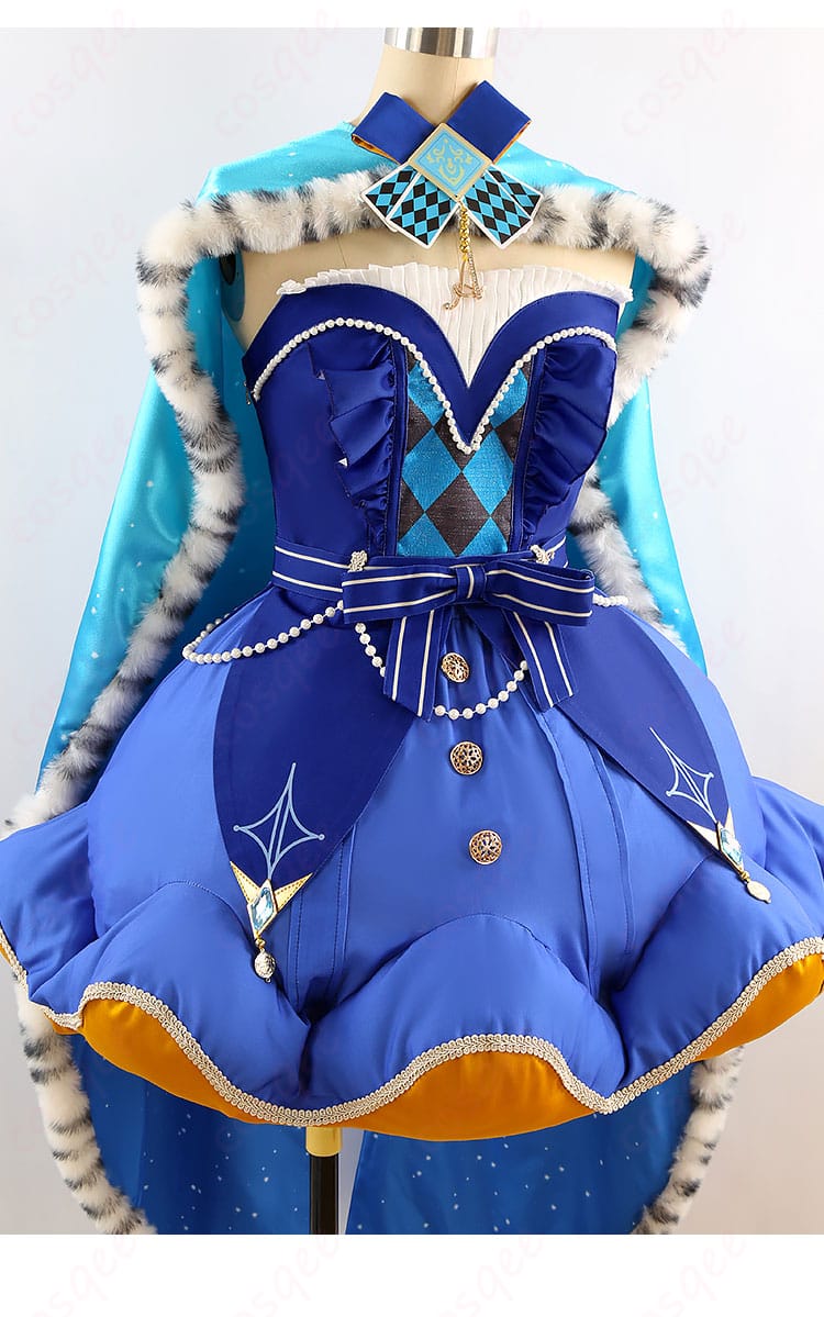 プロジェクトセカイ 鳳えむ クイーン・オブ・ダイヤ コスプレ衣装 服装の領口装飾