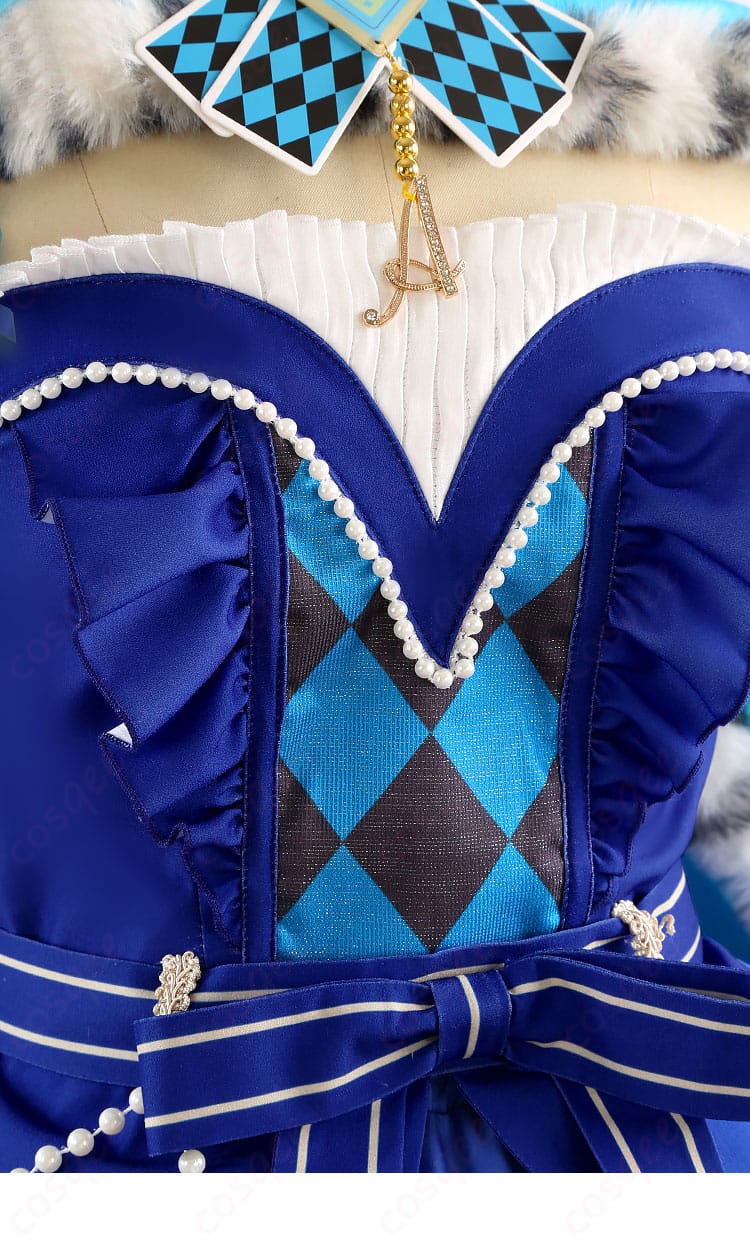 プロジェクトセカイ 鳳えむ クイーン・オブ・ダイヤ コスプレ衣装 衣襟装飾の詳細