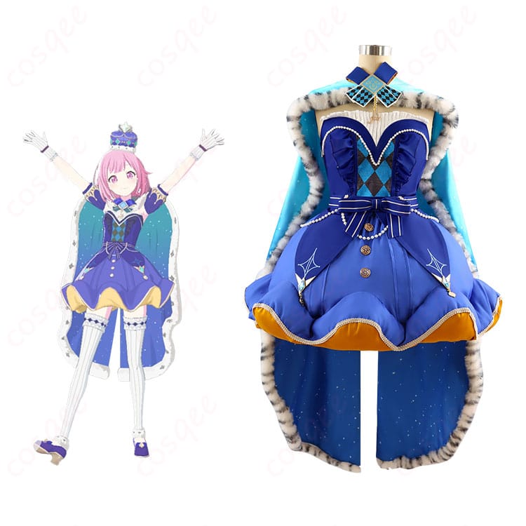プロジェクトセカイ 鳳えむ クイーン・オブ・ダイヤ コスプレ衣装とキャラクターのコスプレイメージ