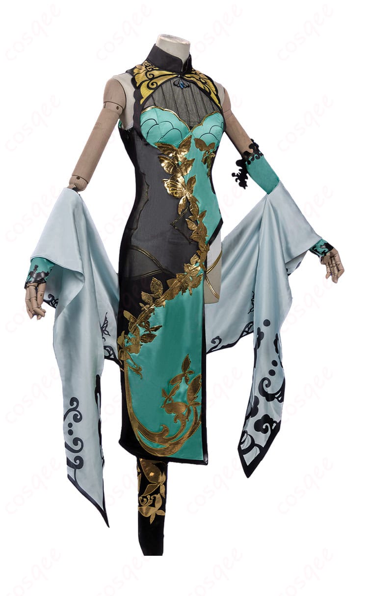 蒼穹（CangQiong）コスプレ衣装の側面画像。美しいシルエットと装飾の細部がよく見える。