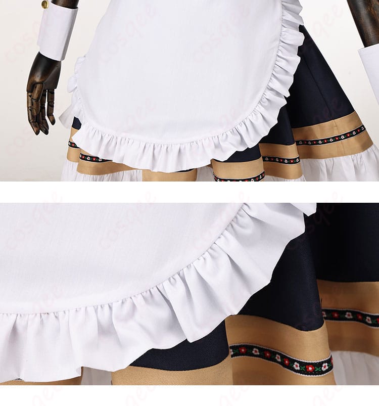 牛牧ジュリ コスプレ衣装 アルバイト 围裙の装飾ディテール、繊細なデザインが特徴。