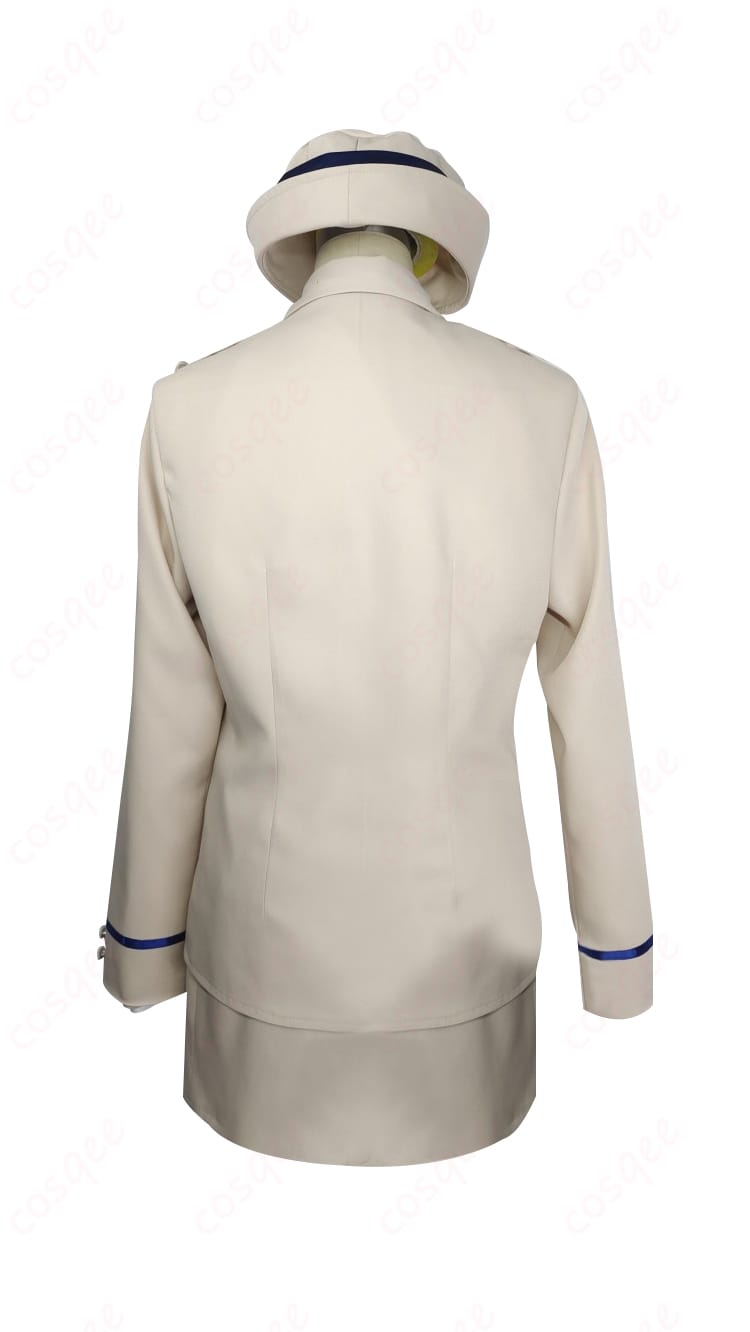 ブルーアーカイブ 列車乗務員 コスプレ衣装の背面画像。背中のデザインとフィット感が際立つ。