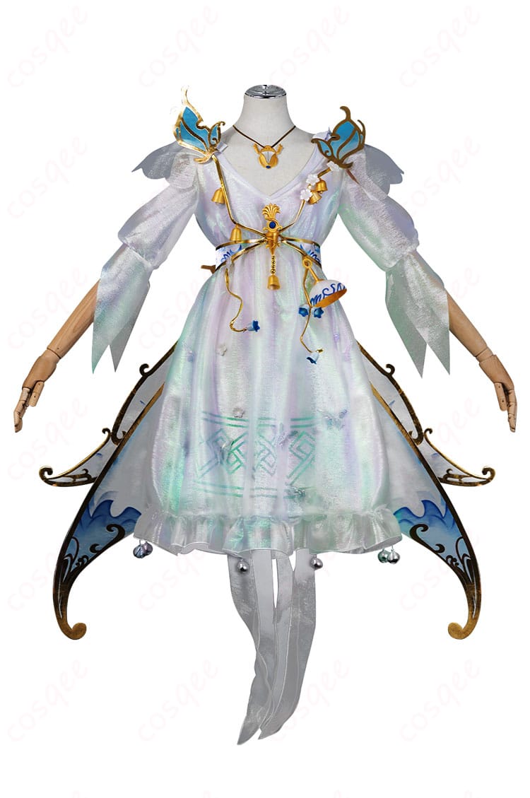 「アイデンティティV」気象学者(ウェンディ・フート)コスプレ衣装の正面、風を采る仙霊デザイン、ディテールにこだわった仕上がり