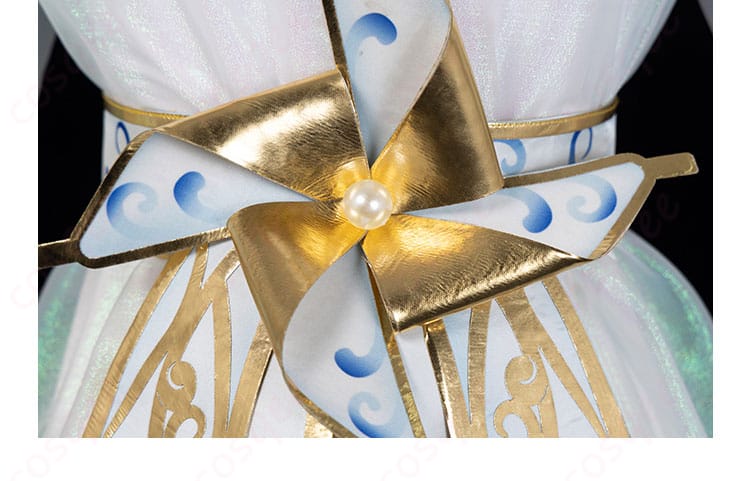 「アイデンティティV」気象学者コスプレ衣装の背面装飾、風を采る仙霊の特徴的なデザイン