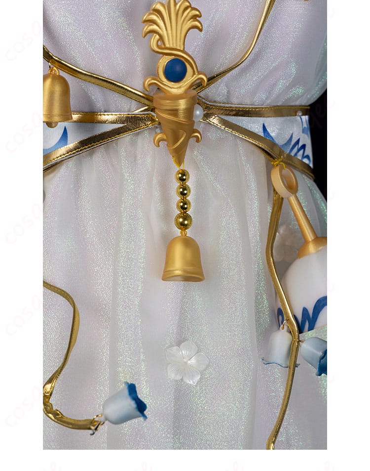 「アイデンティティV」気象学者コスプレ衣装、腰部分の正面装飾ディテール、風の精霊らしいデザイン