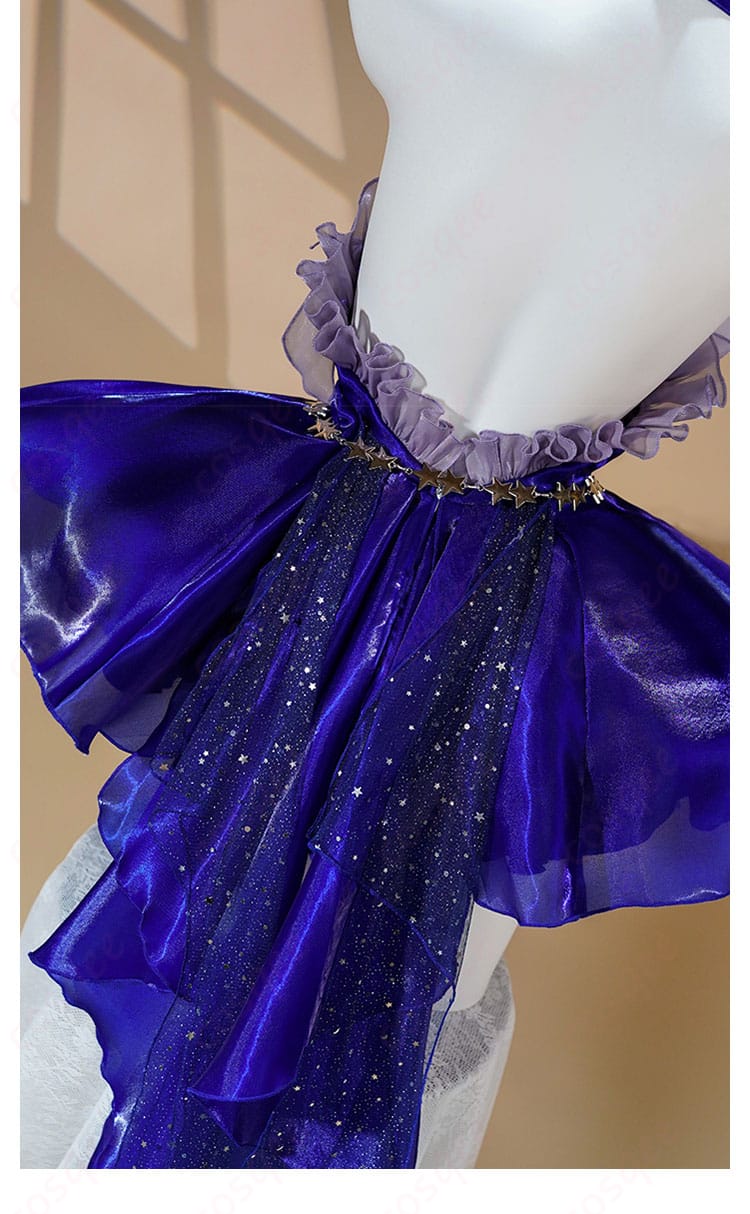 衣装背面の装飾ディテール。背面に施された精巧なデザインと装飾。