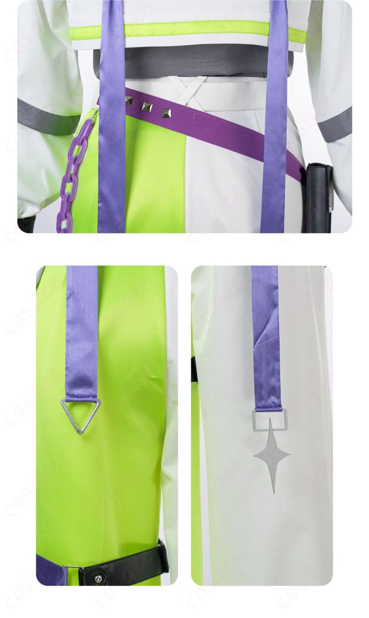 ウィンクキラー衣装の背中の装飾。キャラクターの特徴的なアクセサリーが際立つ。