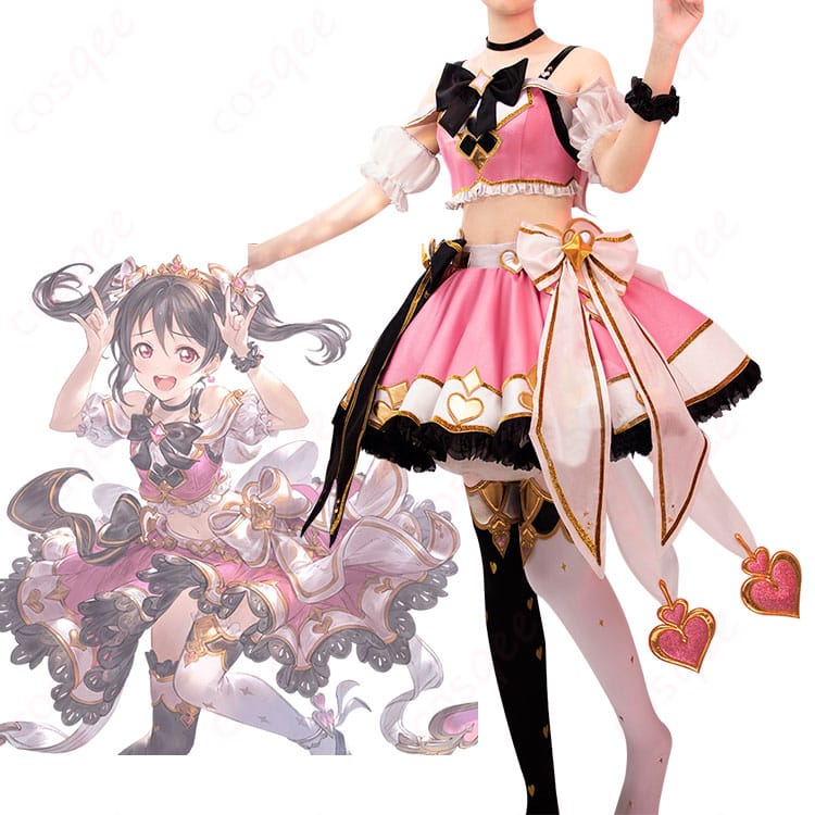 商品服装とキャラクターの組み合わせ図 - ラブライブ! 矢澤にこ コスプレ衣装。忠実に再現されたデザイン。
