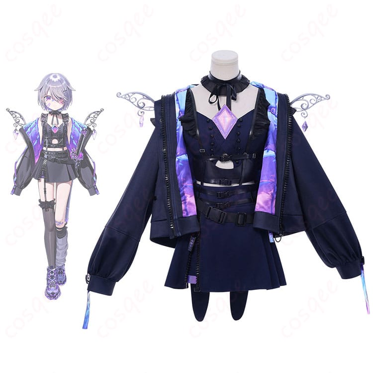 ホロライブ 古石ビジューのコスプレ衣装とキャラクターのコスプレシーン