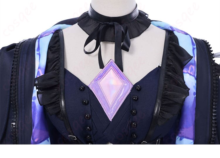 ホロライブ 古石ビジュー コスプレ衣装 領口装飾詳細