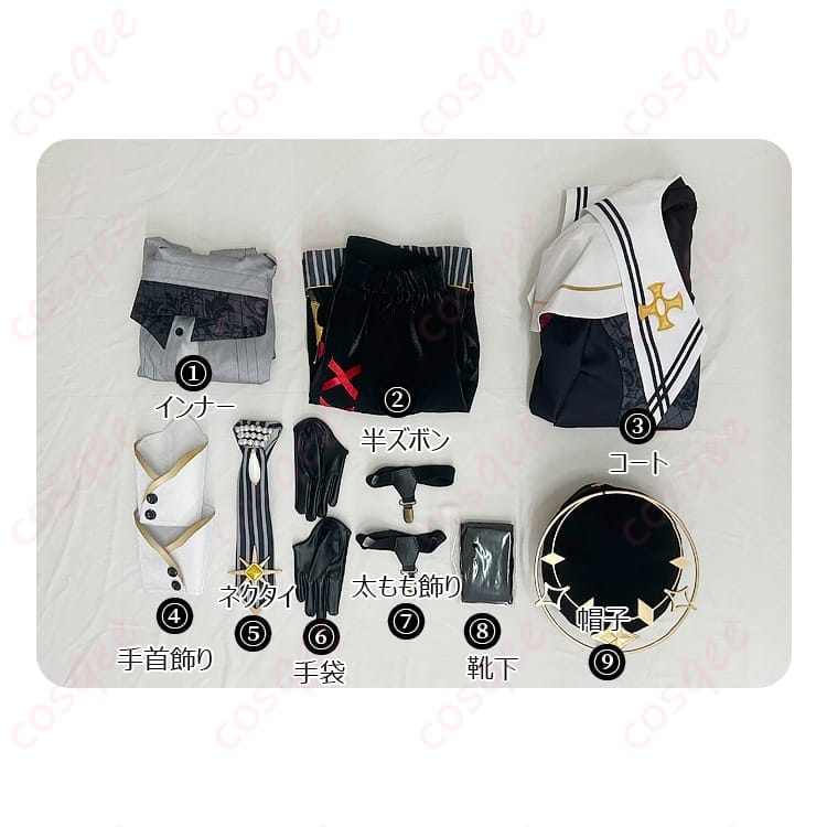 あんスタ 朱桜司・真白友也・仙石忍 堕天使の晩餐会 コスプレ衣装 多点セットで写真映え抜群 - 6枚目の画像