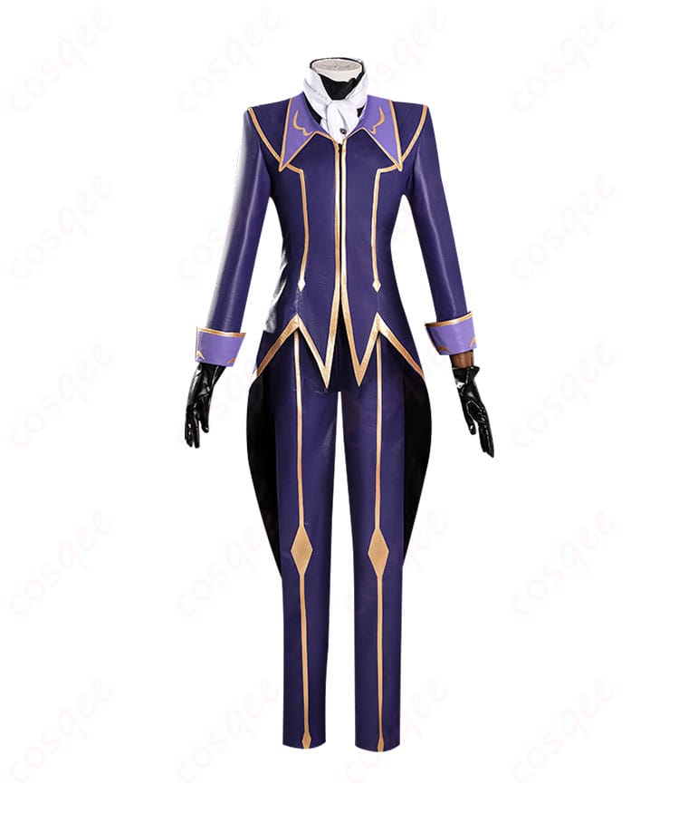 コスプレ衣装の前面装飾ディテール。忠実に再現された黒の騎士団スタイル