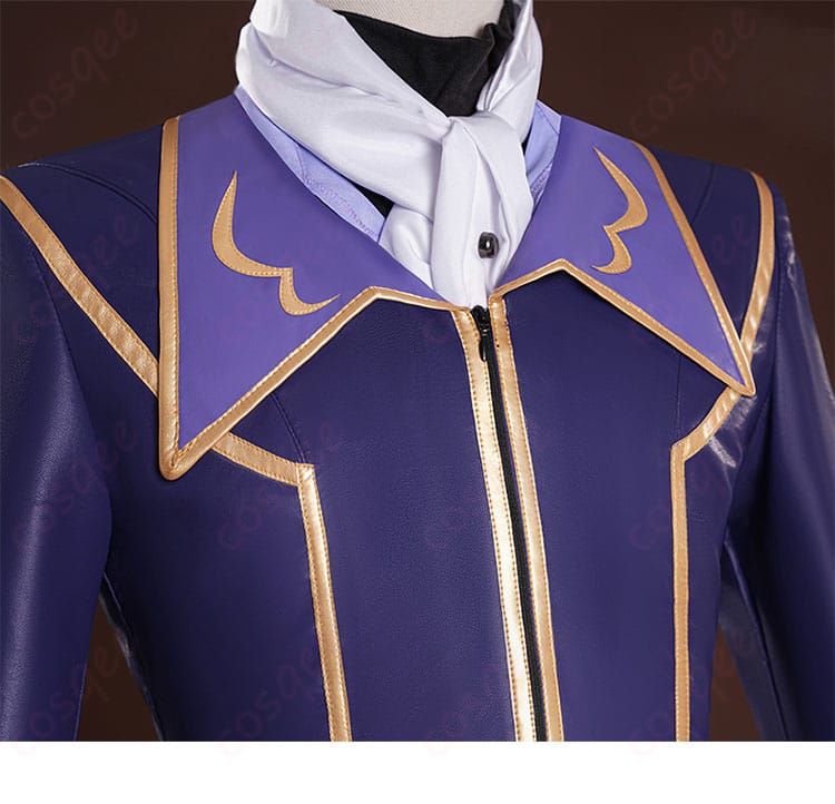 ルルーシュ・ランペルージ コスプレ衣装 黒の騎士団版の衣領装飾ディテール。ディテールにこだわったデザイン