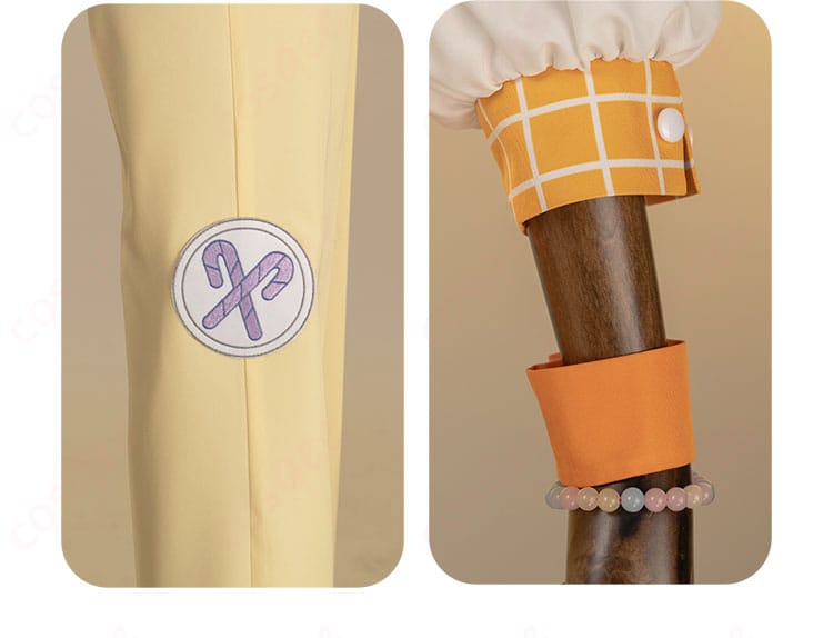 天祥院英智 コスプレ衣装 パンツの装飾、腕飾りのディテール。衣装全体のバランスが完璧。