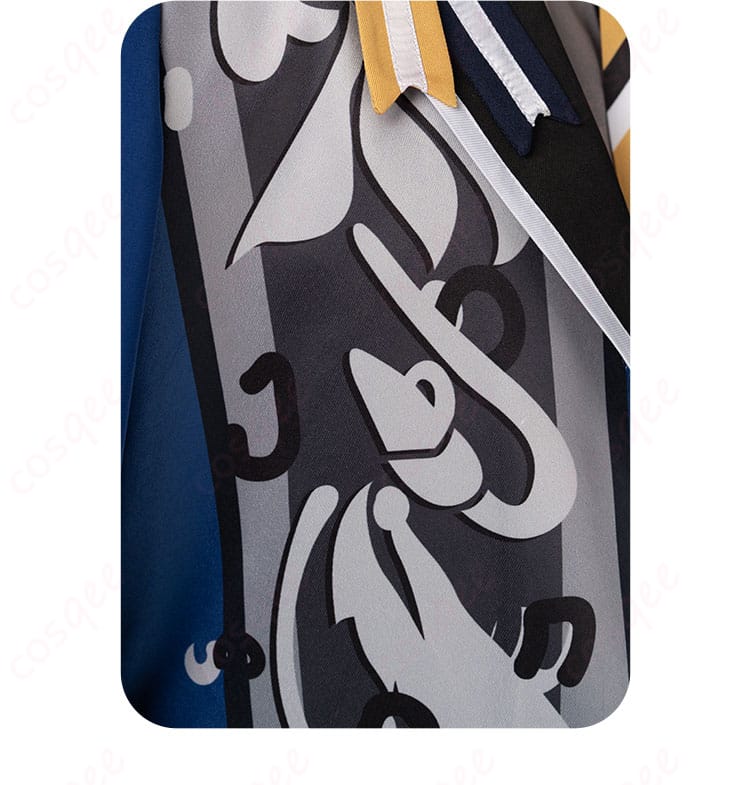 衣襟の柄部分。アニメの忠実な再現とデザインが特徴です。