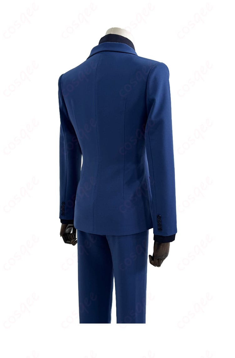 潔世一コスプレ衣装の側面と背面のディテール。細部まで忠実に再現されています。