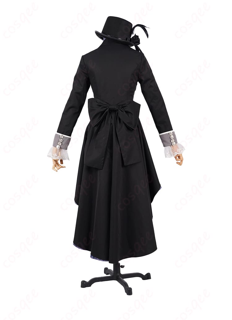 シエル・ファントムハイヴ コスプレ衣装 27巻衣装 背面の細部が忠実に再現された画像。