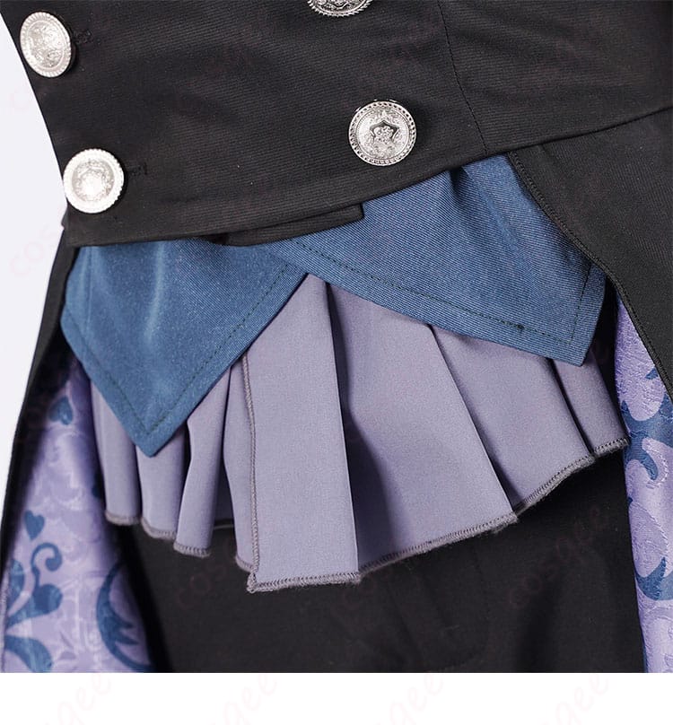 シエル・ファントムハイヴ コスプレ衣装 27巻 衣装の裾の装飾ディテール。上品で美しいデザイン。