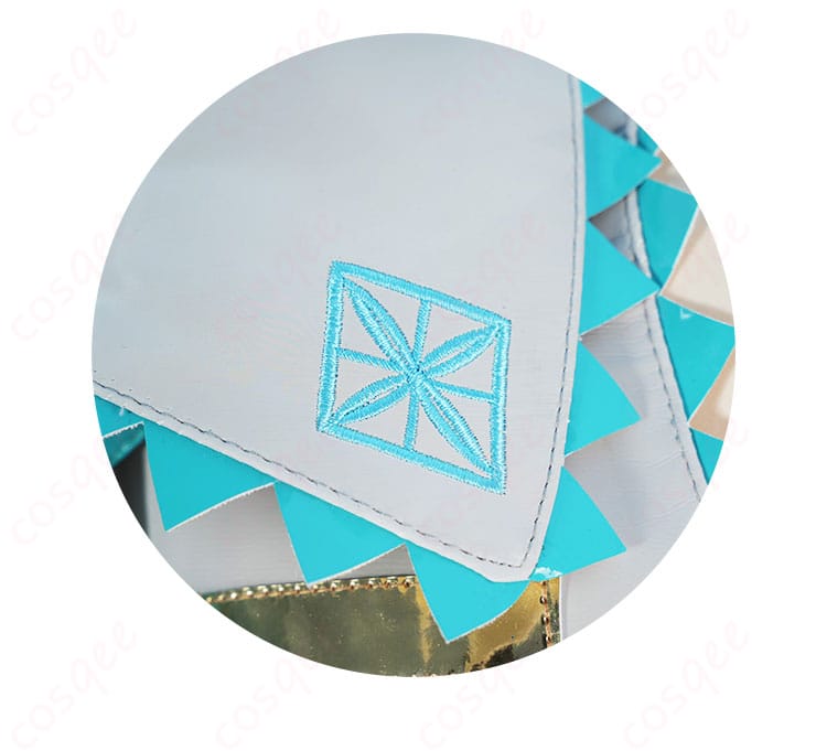 初音ミク コスプレ衣装の衣裾装飾ディテール - 精密な装飾と美しい仕上げ