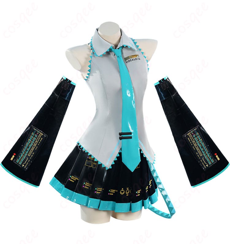 初音ミク コスプレ衣装右側写真 - 衣装のシルエットと細部のディテール