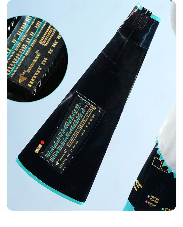 初音ミク コスプレ衣装の袖装飾ディテール - 完璧な仕上げでリアルな袖のディテール