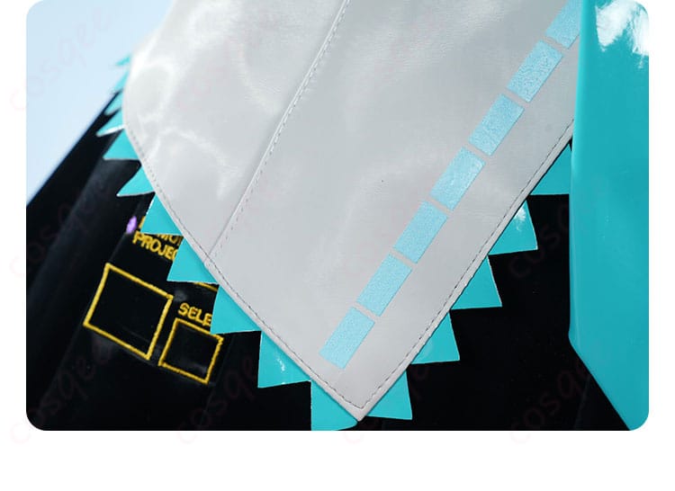 初音ミク コスプレ衣装の衣服門襟装飾ディテール - 細部までこだわった門襟のデザイン