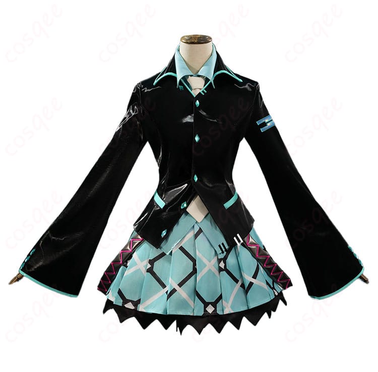 商品正面図 - 初音ミクのコスプレ衣装『if』バージョンの正面。特徴的なデザインと装飾が際立つ。