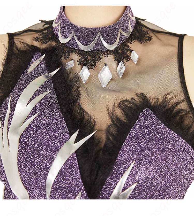 ネック装飾の詳細｜狼嵜光の衣装に合わせたフィギュアスケート衣装のネック装飾