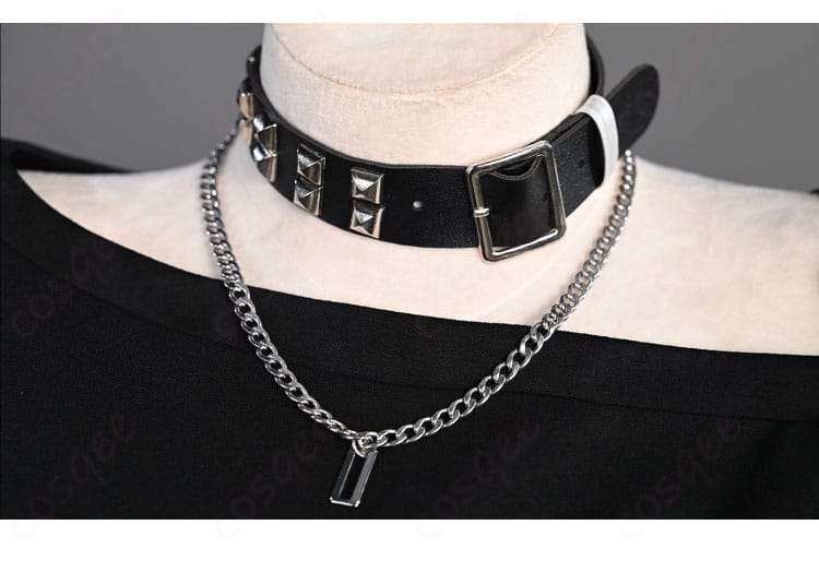 白石杏コスプレ衣装の颈饰部分。華やかなデザインで、キャラクターの特徴を忠実に再現。