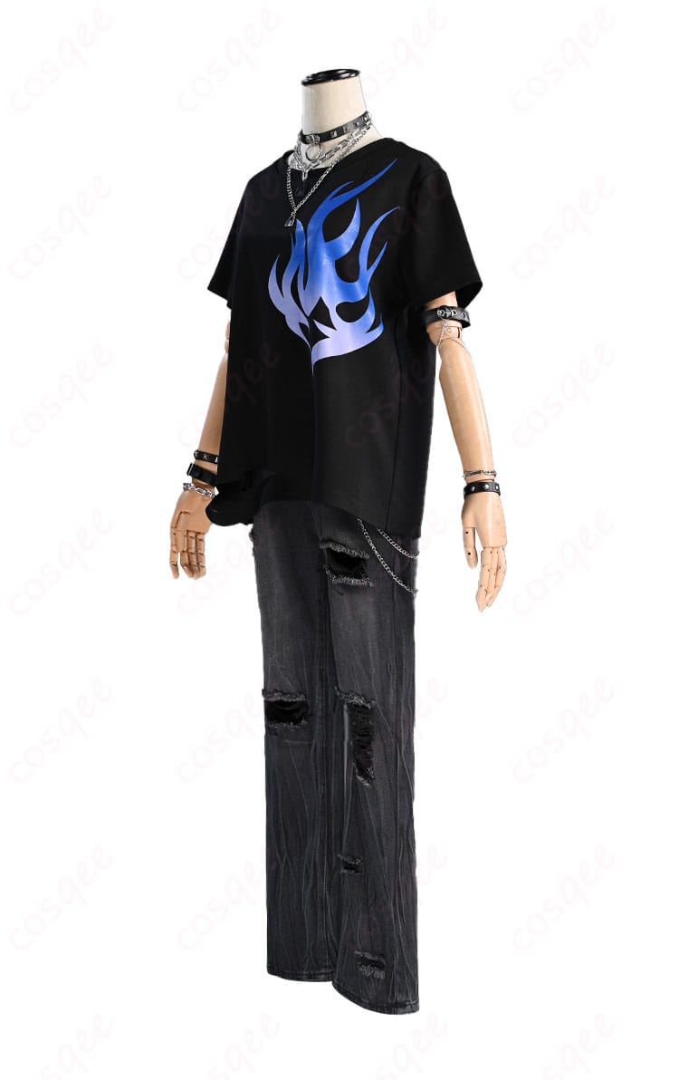 東雲彰人のコスプレ衣装側面画像。ストリートスタイルと鮮やかなデザインを強調。