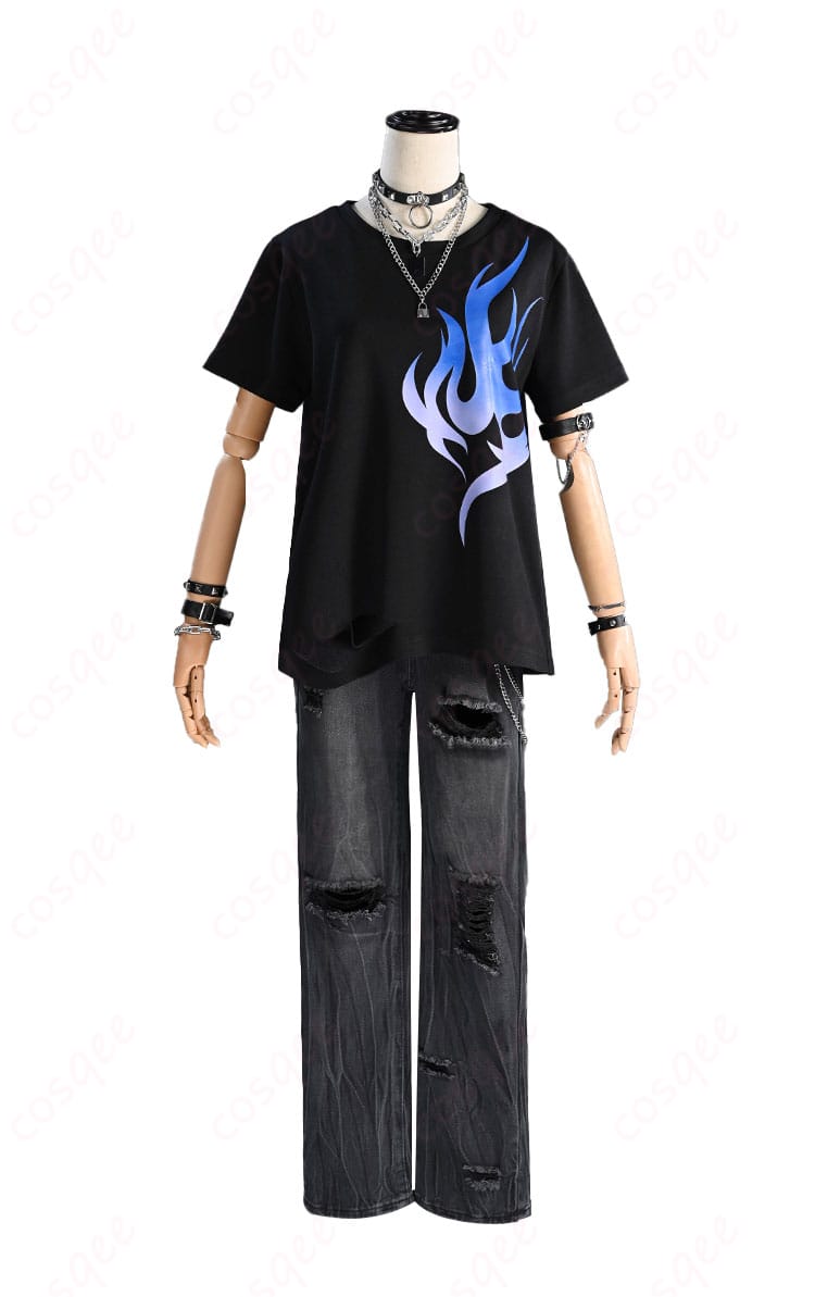 東雲彰人のコスプレ衣装の正面画像。フューエルバージョン、細部まで再現されたデザイン。