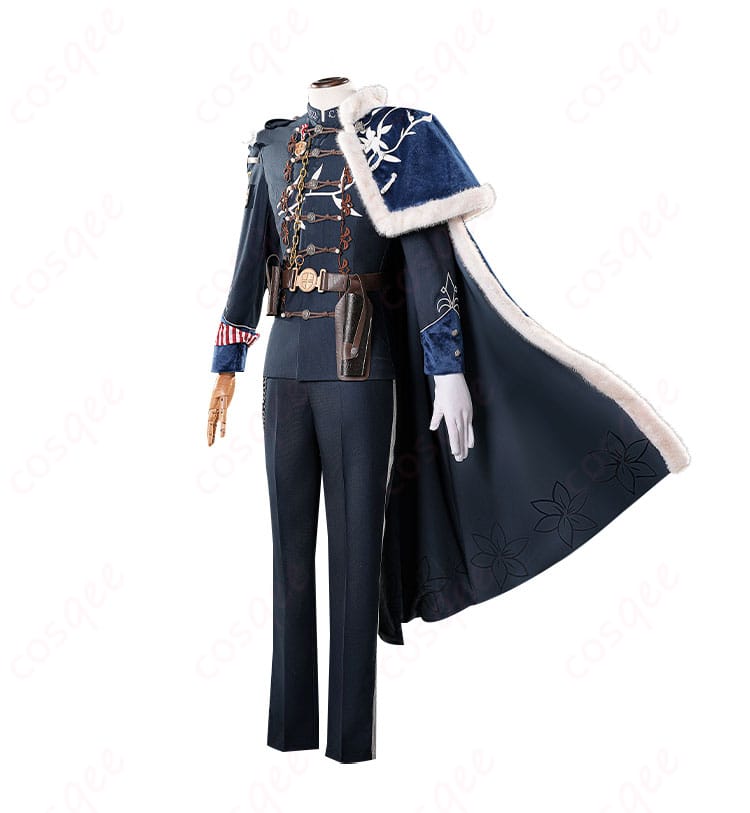 ホセ・バーデン コスプレ衣装の側面図。服のラインとアクセサリーが鮮明に見え、全体のシルエットが分かります。