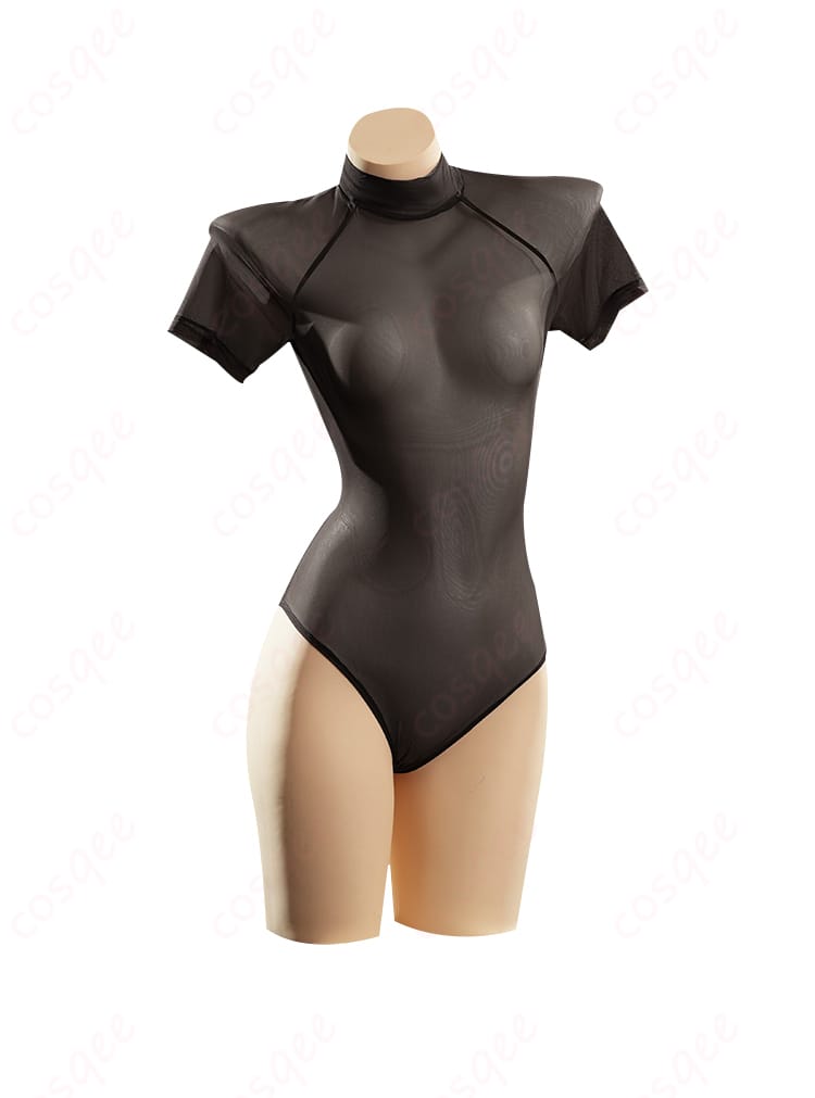 巡音ルカ コスプレ衣装の内搭部分の正面詳細。生地の質感と装飾のディテールを強調。