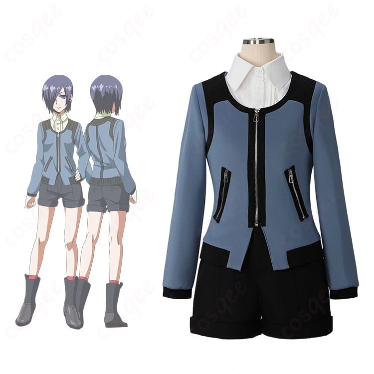 霧嶋董香のコスプレ衣装とキャラクターのビジュアルを組み合わせた画像。忠実再現のコスプレ衣装。