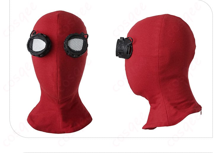 スパイダーマン コスプレ衣装 ヘッドキャップの装飾詳細、スパイダーマンらしいデザイン