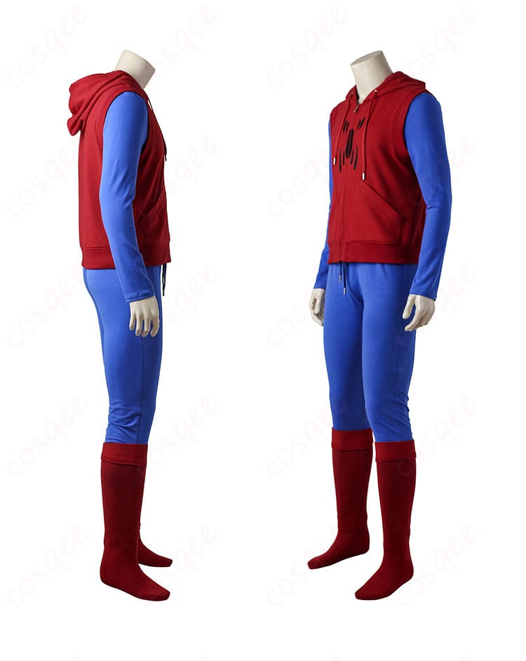 スパイダーマン コスプレ衣装 衣袖のディテール、スパイダーマンの特徴的なデザイン