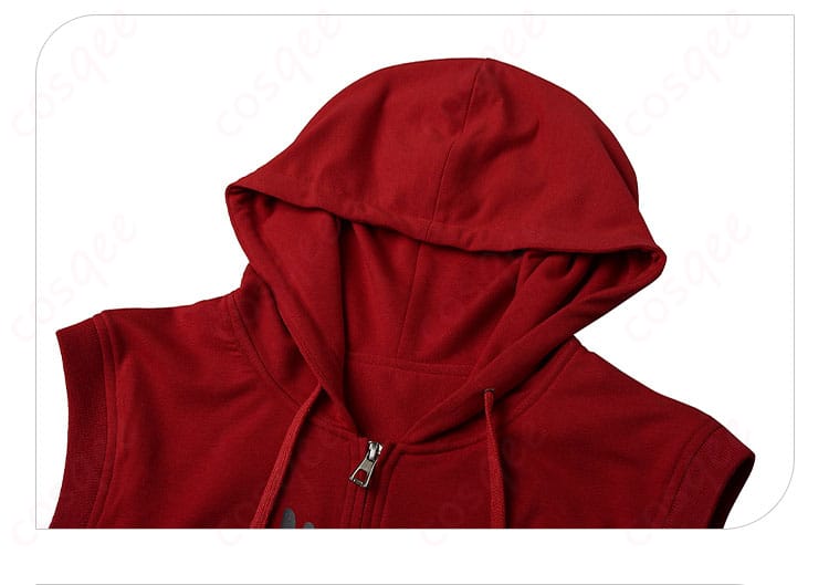 スパイダーマン コスプレ衣装 外套のフードの装飾詳細、スパイダーマンスタイルのデザイン