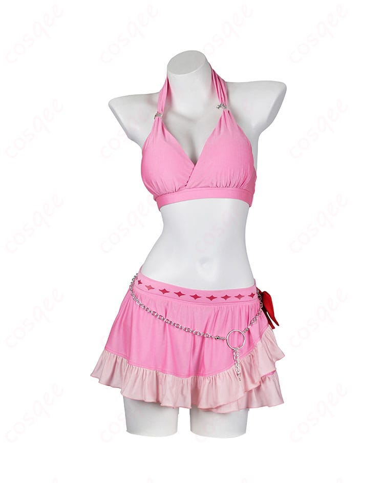 エアリス・ゲインズブール ピンキーマーメイド水着 コスプレ衣装 正面からの美しいデザイン。ゲームファン必見のコスプレ衣装。