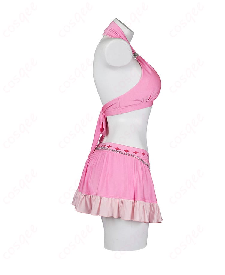 エアリス・ゲインズブール ピンキーマーメイド水着 コスプレ衣装 右側のディテール。細部まで忠実に再現。