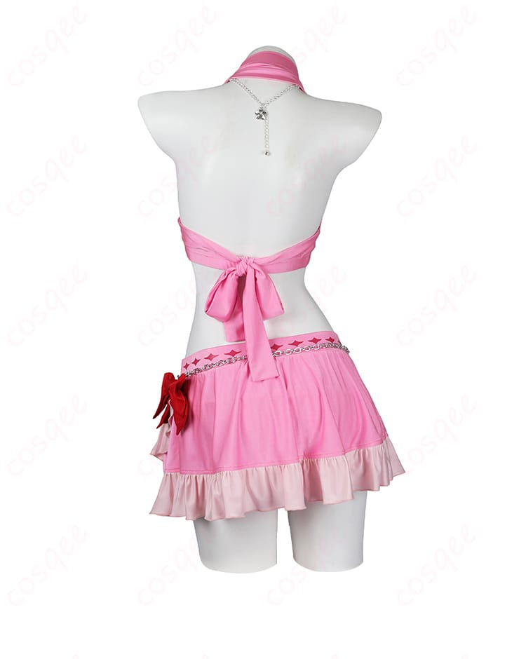 エアリス・ゲインズブール ピンキーマーメイド水着 コスプレ衣装 背面の美しいディテール。スリムで女性らしいラインが際立つ。