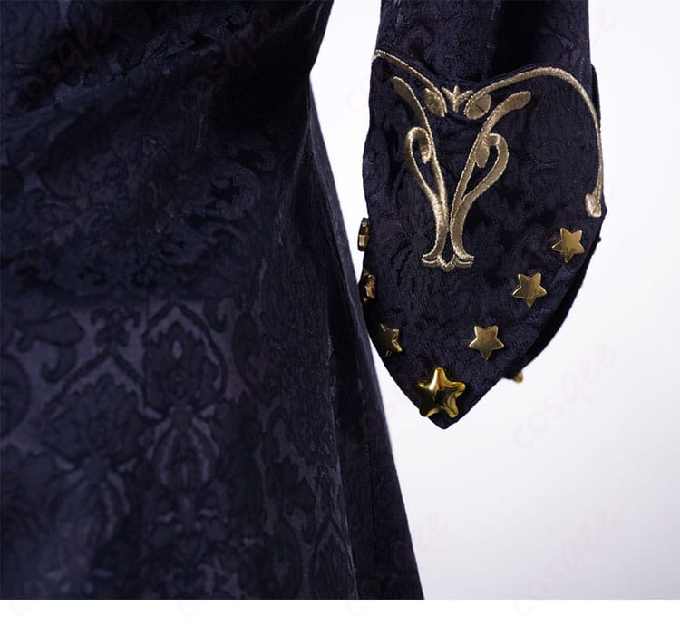 白上フブキキング衣装の袖口装飾、豪華で繊細な仕立て