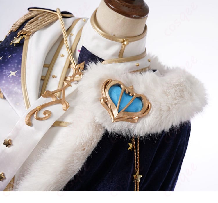 白上フブキキング衣装コスプレ衣装の襟装飾、豪華な刺繍と高品質な仕立て