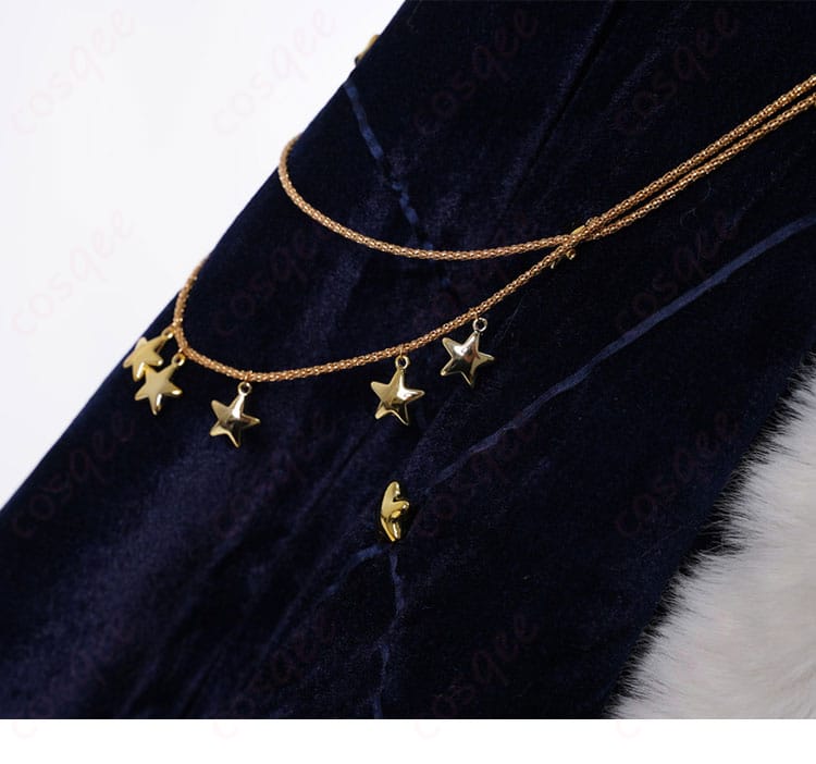 白上フブキキング衣装の星形チェーン装飾、幻想的なデザインと美しい輝き