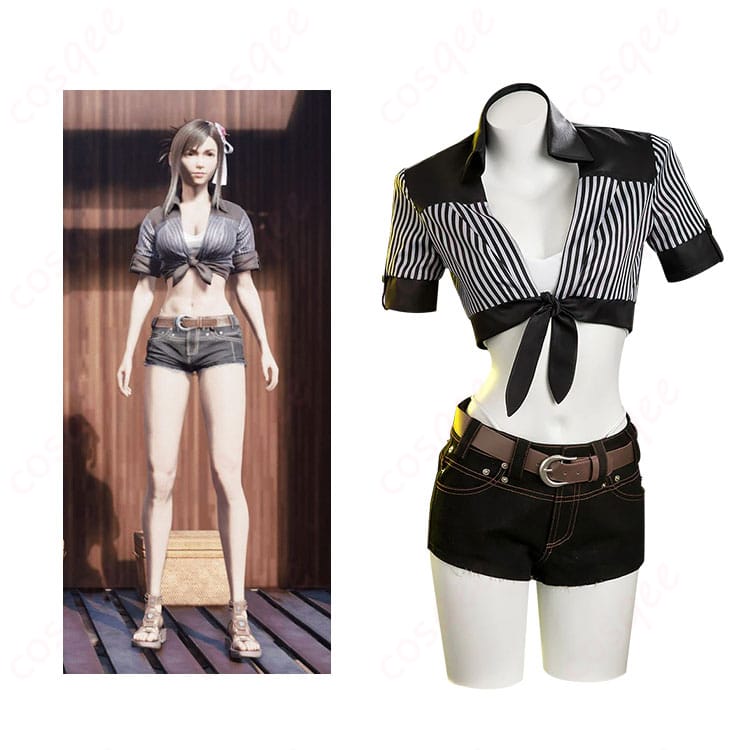 ティファ・ロックハートのコスプレ衣装、ファイナルファンタジーVII リバースのキャラクター衣装。